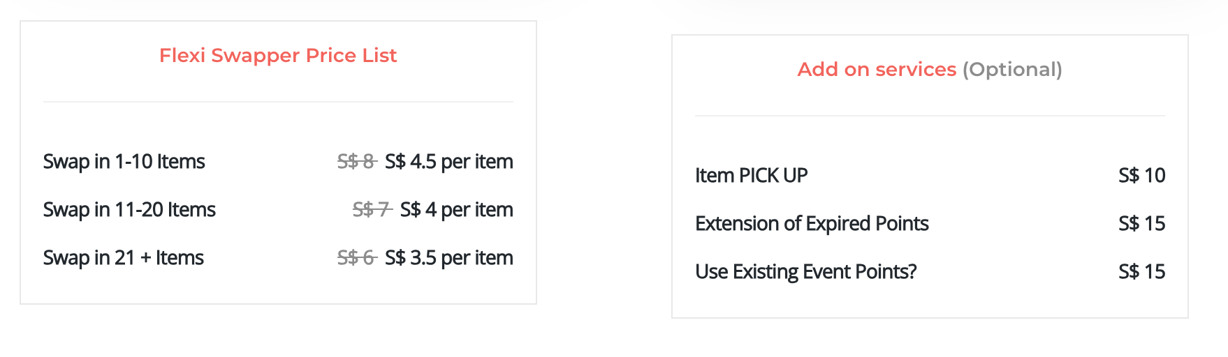 swapaholic singapore prices