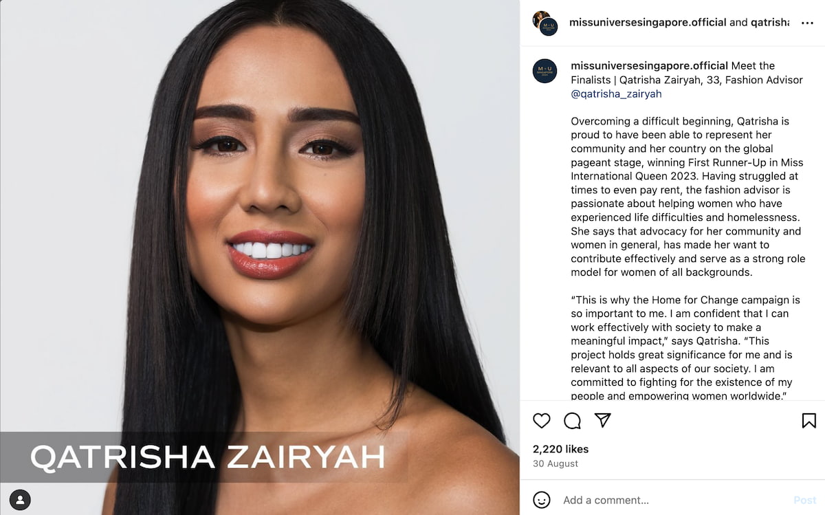 qatrisha zairyah singapore miss universe