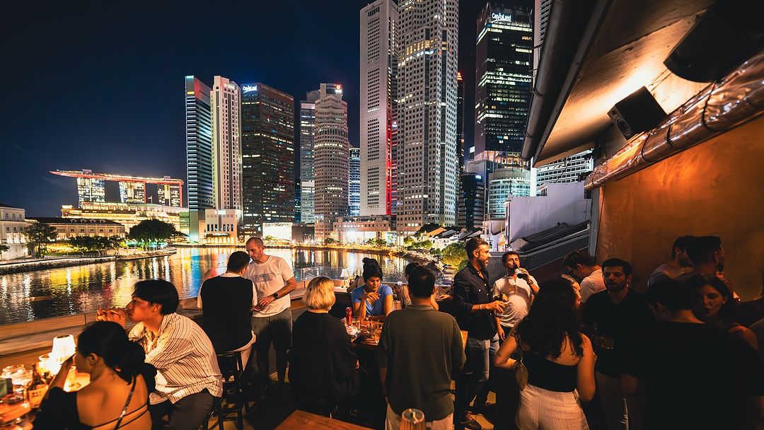 sunsets in singapore- higher ground bar