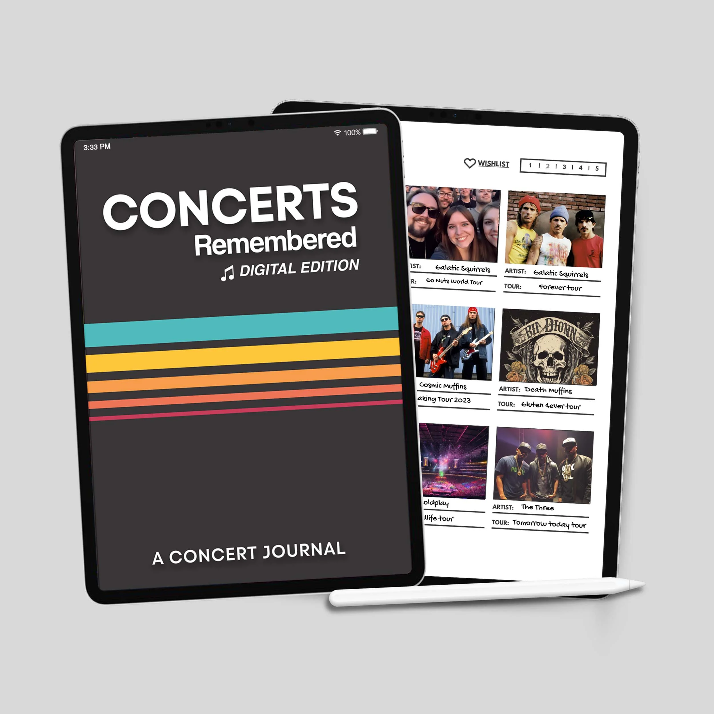 concert journal secret santa gift